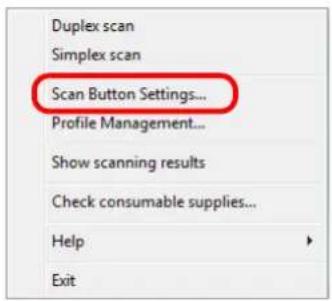 FUJITSU ScanSnap S1500M - Select [Scan Button Settings] from the Right-Click Menu. - 1