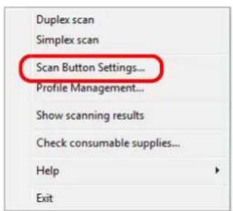 FUJITSU ScanSnap S1500M - Select [Scan Button Settings] from the Right-Click Menu. - 1