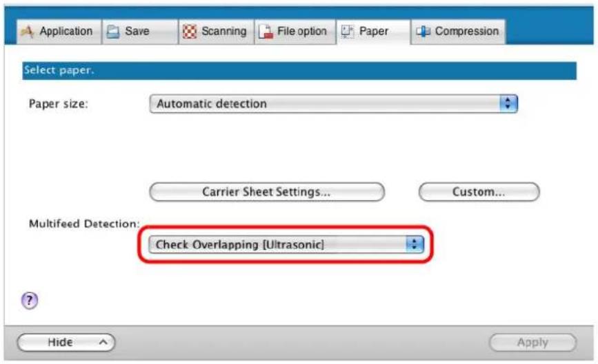 FUJITSU ScanSnap S1500M - Select a setting other than [Check Length] in [Multifeed Detection]. - 1