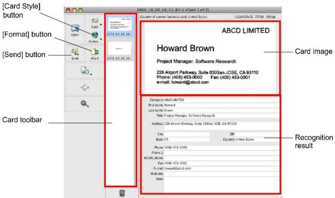 FUJITSU ScanSnap S1500M - Check whether the scanned card image and text recognition result. - 1