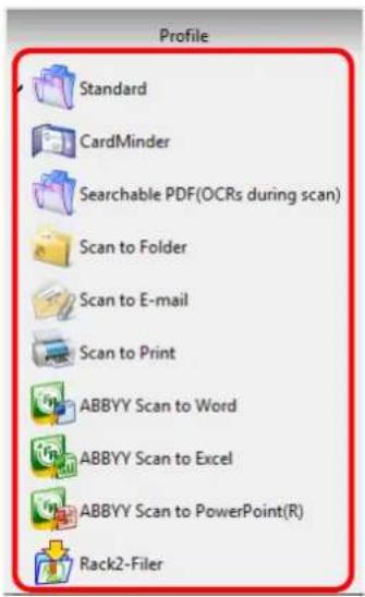 FUJITSU ScanSnap S1500M - Select a profile to be executed after scanning. - 2