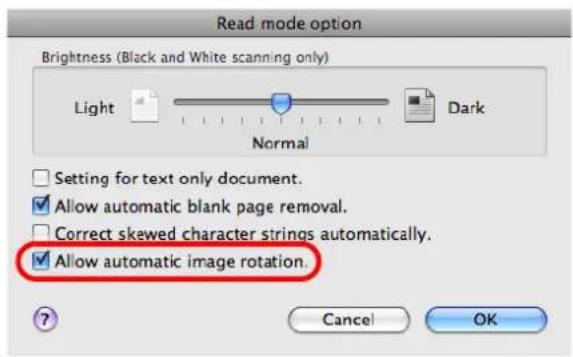 FUJITSU ScanSnap S1500M - Select the [Allow automatic image rotation] checkbox. - 1