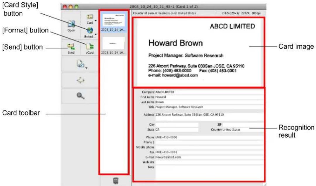 FUJITSU ScanSnap S1500M - Check whether the scanned card image and text recognition result. - 1