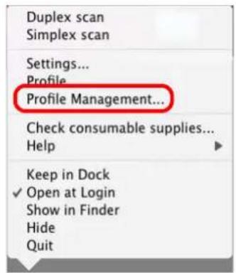 FUJITSU ScanSnap S1500M - Select [Profile Management] from the [Profile] pop-up menu. - 3