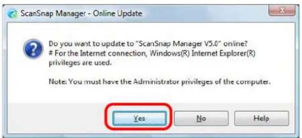 FUJITSU ScanSnap S1500M - Click the [Yes] button. - 1