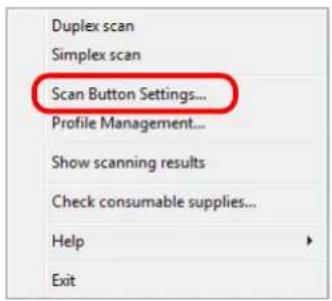 FUJITSU ScanSnap S1500M - Select [Scan Button Settings] from the Right-Click Menu. - 1