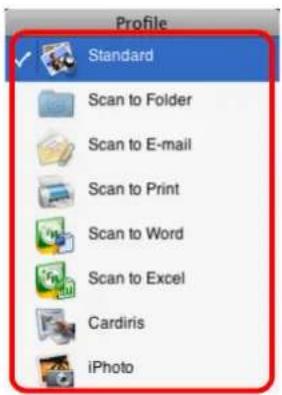 FUJITSU ScanSnap S1500M - Select a profile to be executed after scanning. - 2
