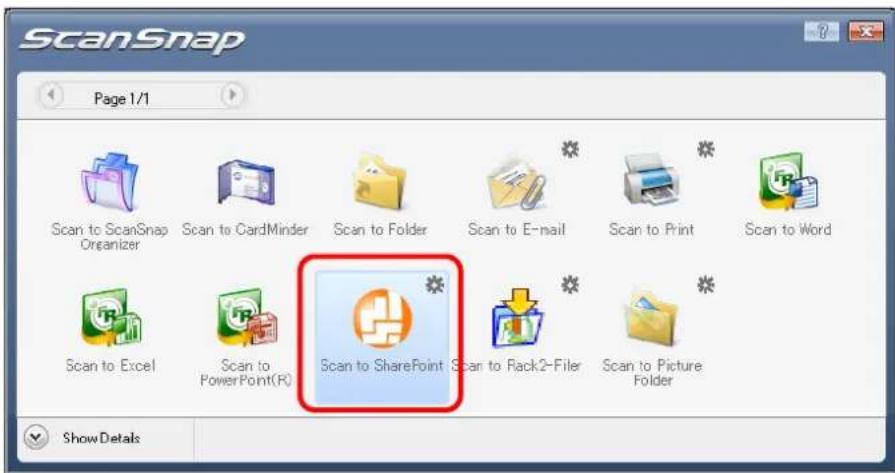 FUJITSU ScanSnap S1500M - Click the [Scan to SharePoint] icon. - 1