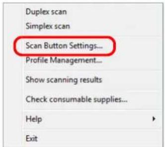 FUJITSU ScanSnap S1500M - Select [Scan Button Settings] from the Right-Click Menu. - 1