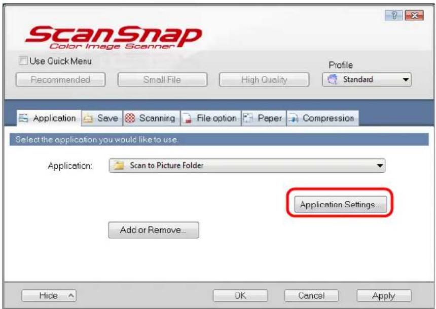 FUJITSU ScanSnap S1500M - Change settings for the [Scan to Picture Folder] action (If you do not want to change settings, go to Step 4.). - 1