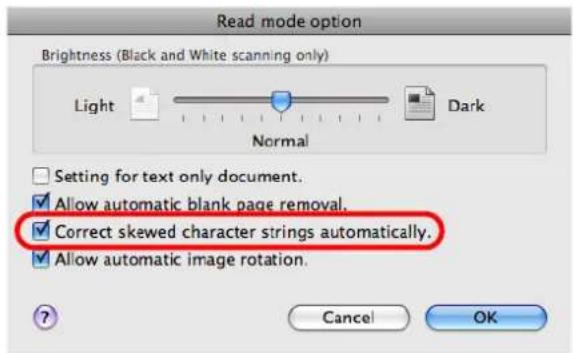 FUJITSU ScanSnap S1500M - Select the [Correct skewed character strings automatically] checkbox. - 1