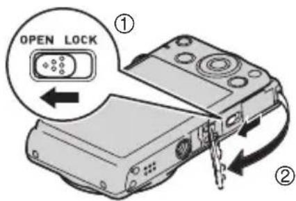 CASIO Exilim EX-ZS30 - 1.Open the battery cover. - 1