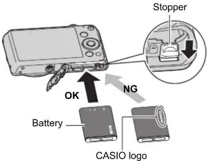 CASIO Exilim EX-ZS30 - 2.Load the battery. - 1