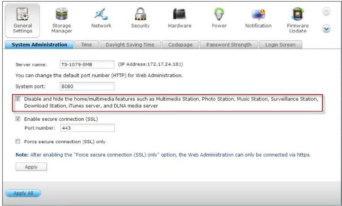 QNAP TS-419P II - Enable Secure C onnection (SSL) - 1