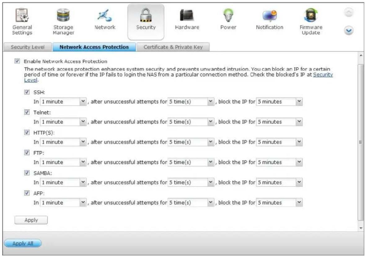 QNAP TS-419P II - Network Access Protection - 1