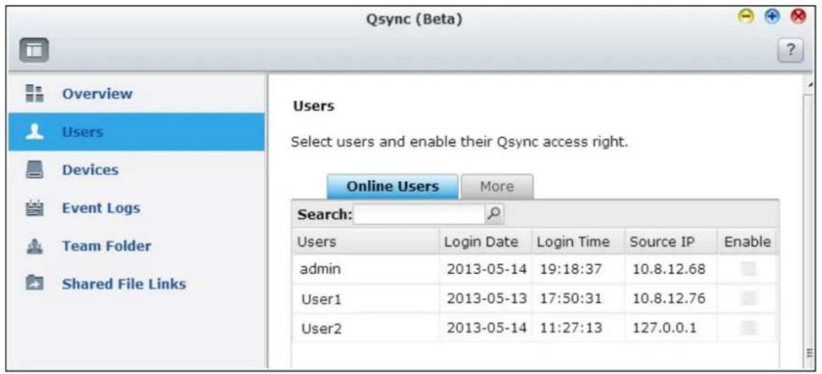 QNAP TS-419P II - Managing or monitoring Qsync status via web browser - 2
