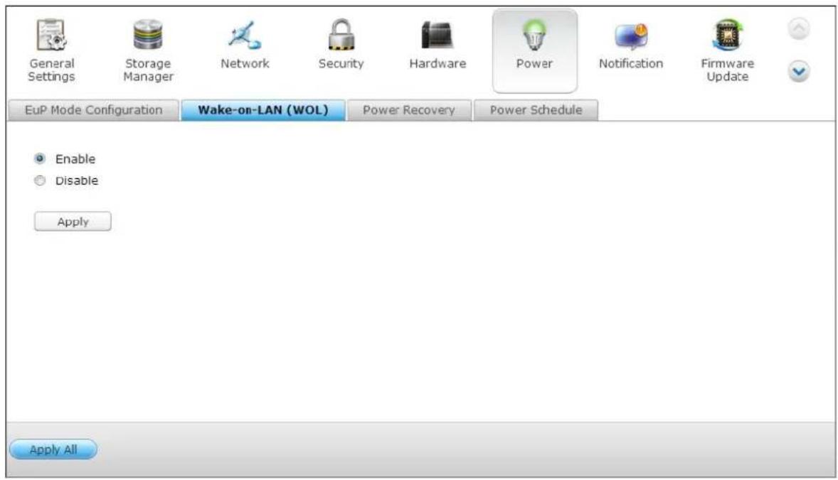 QNAP TS-419P II - Wake-on-LAN (W OL) - 1