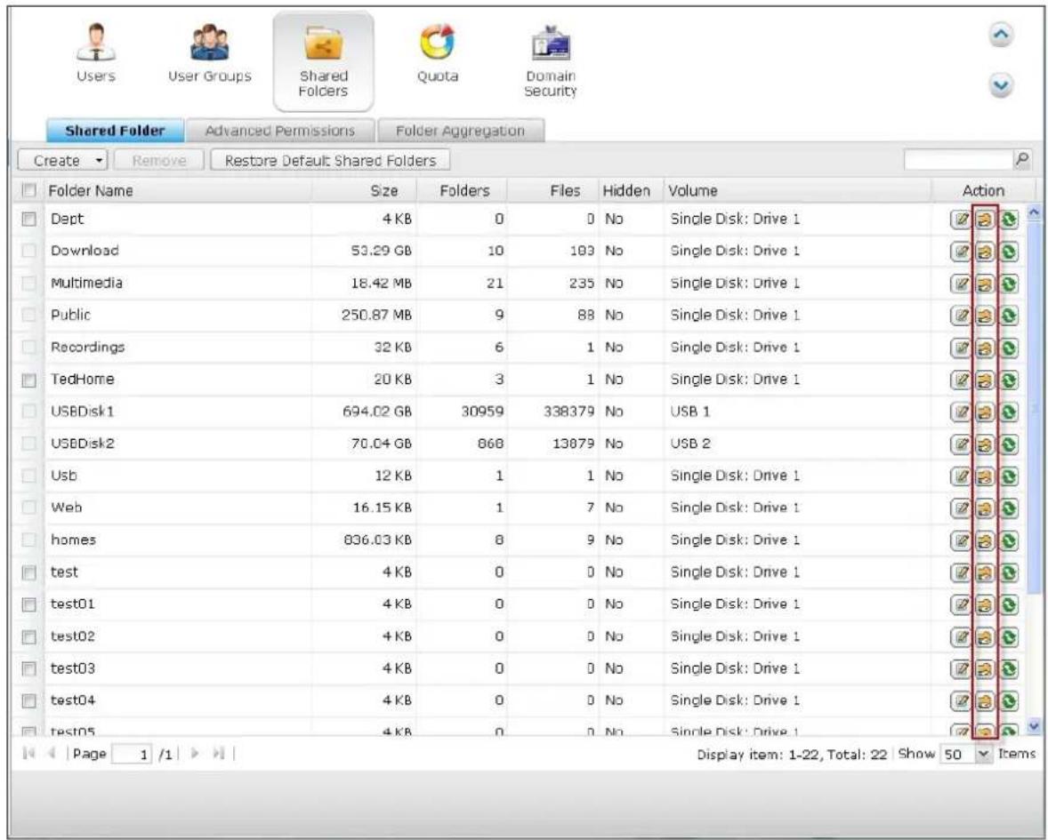 QNAP TS-419P II - Folder Permissions - 1