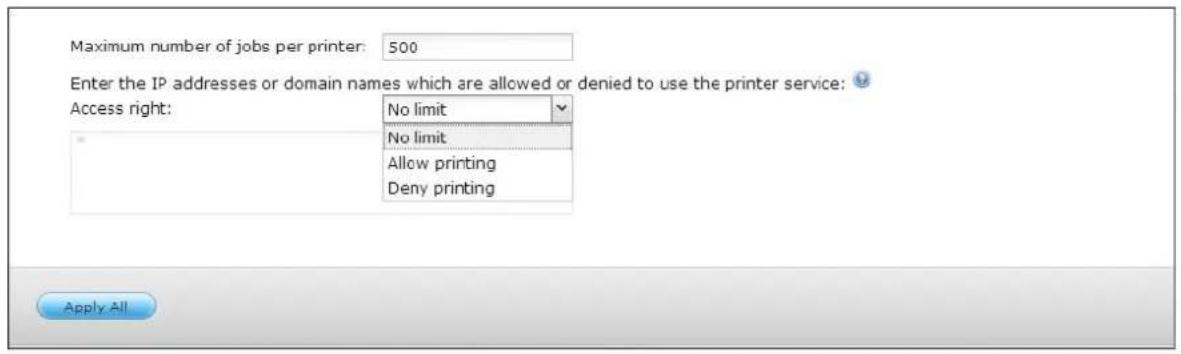 QNAP TS-419P II - Maximum Printer Jobs and Blacklist - 1