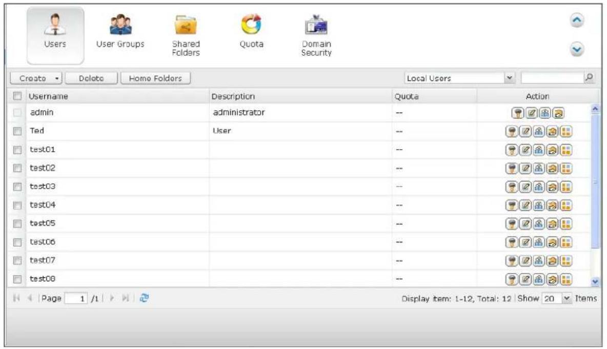QNAP TS-419P II - Import users: - 4