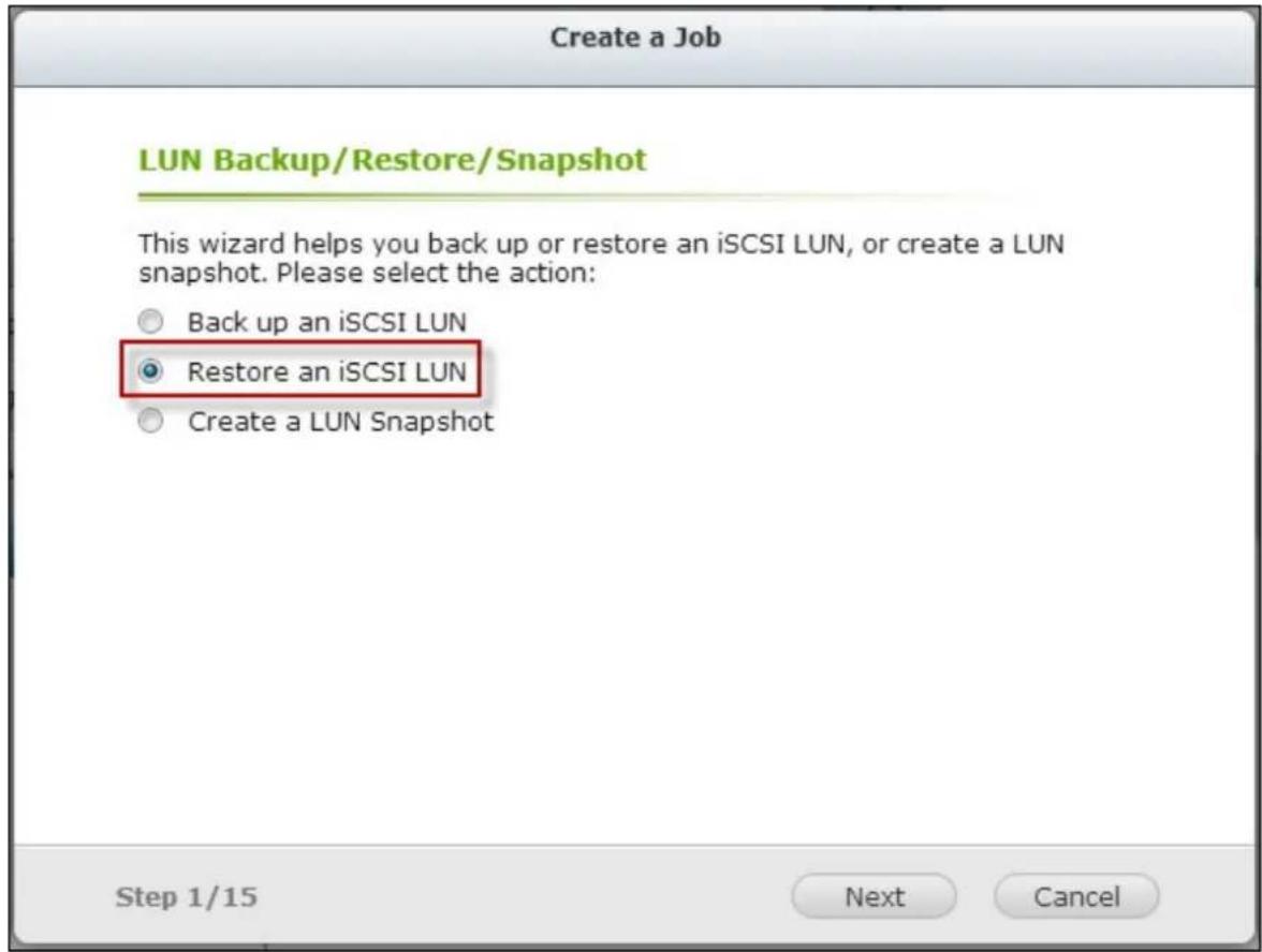 QNAP TS-419P II - Restore an iSCSI LUN - 2