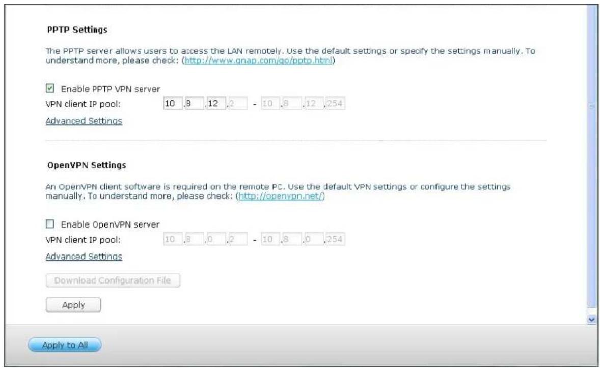 QNAP TS-419P II - VPN Service Setup - 2