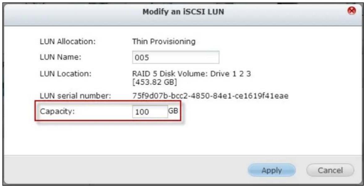 QNAP TS-419P II - iSCSI LUN capacity expansion - 2
