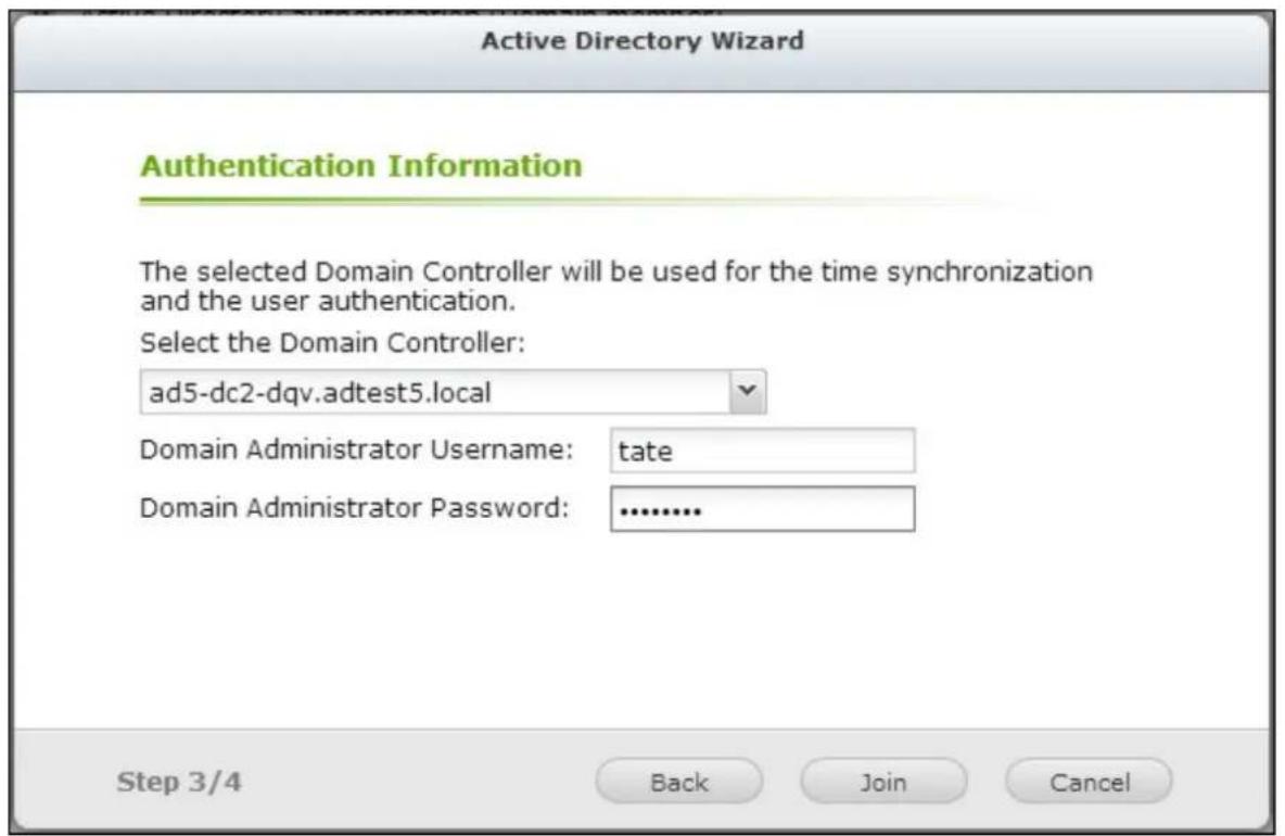 QNAP TS-419P II - Join the NAS to Active Directory (AD) by Quick Configuration Wizard - 4