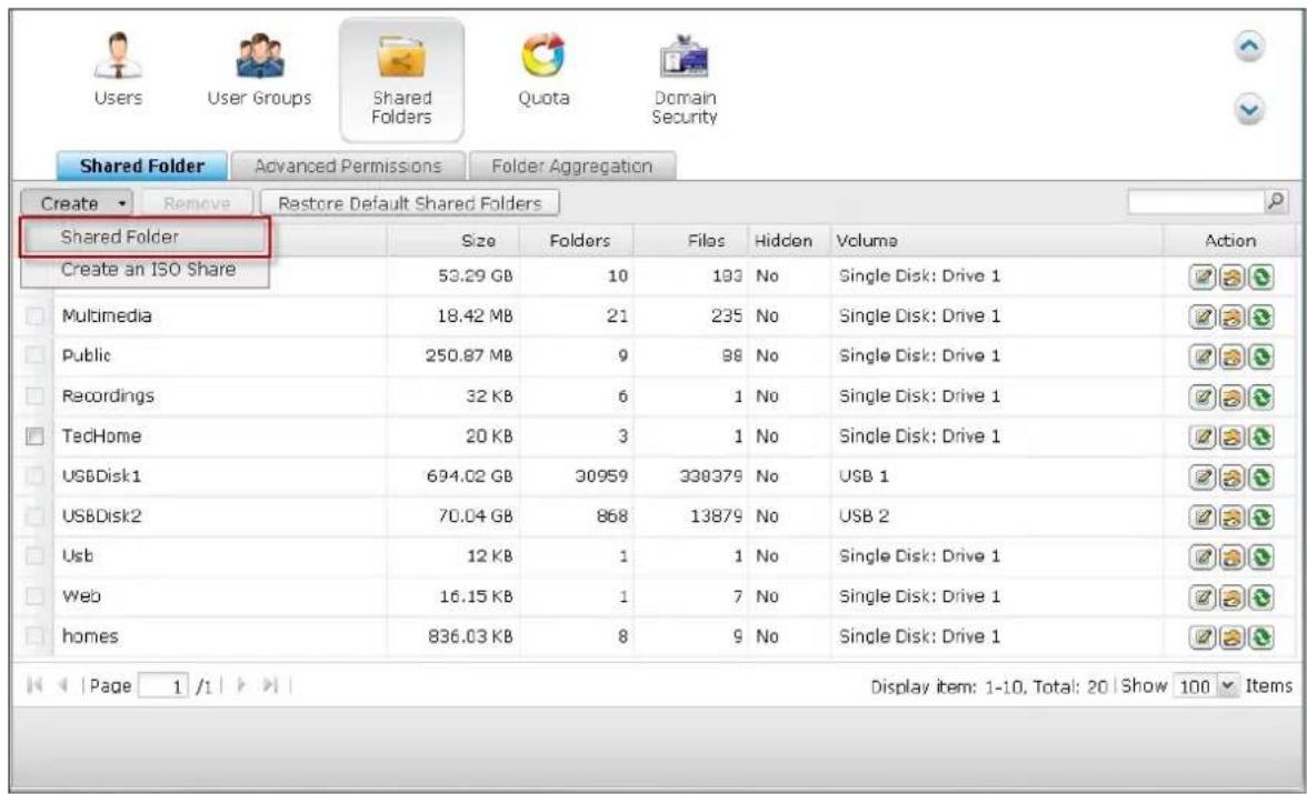 QNAP TS-419P II - Shared Folders - 2