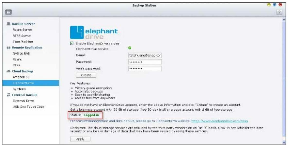 QNAP TS-419P II - ElephantDrive - 2