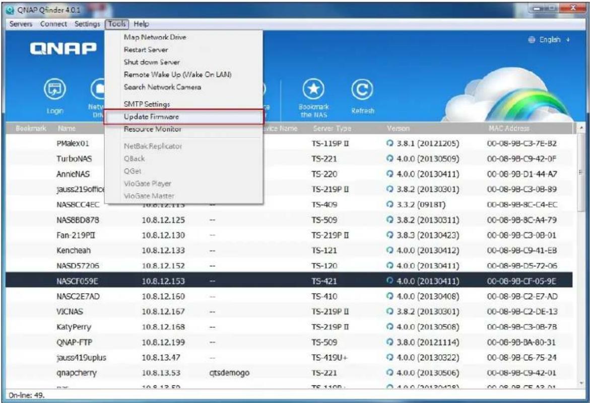 QNAP TS-419P II - Update Firmw are by Q NAP Qfinder - 1