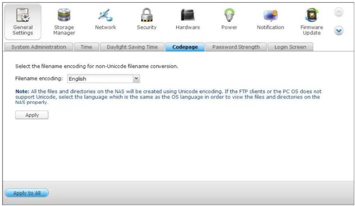 QNAP TS-419P II - Codepage - 1