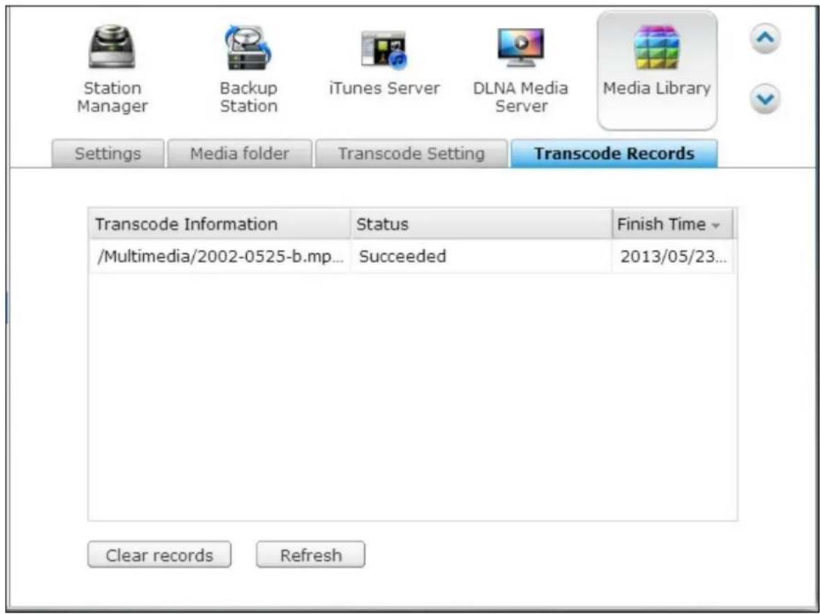QNAP TS-419P II - T ranscode R ercords - 1