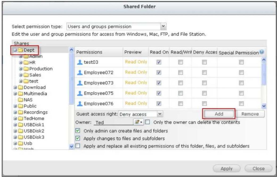 QNAP TS-419P II - Subfolder Permissions - 3