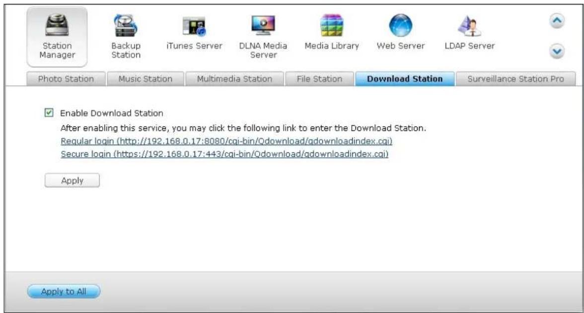 QNAP TS-419P II - Download Station - 2