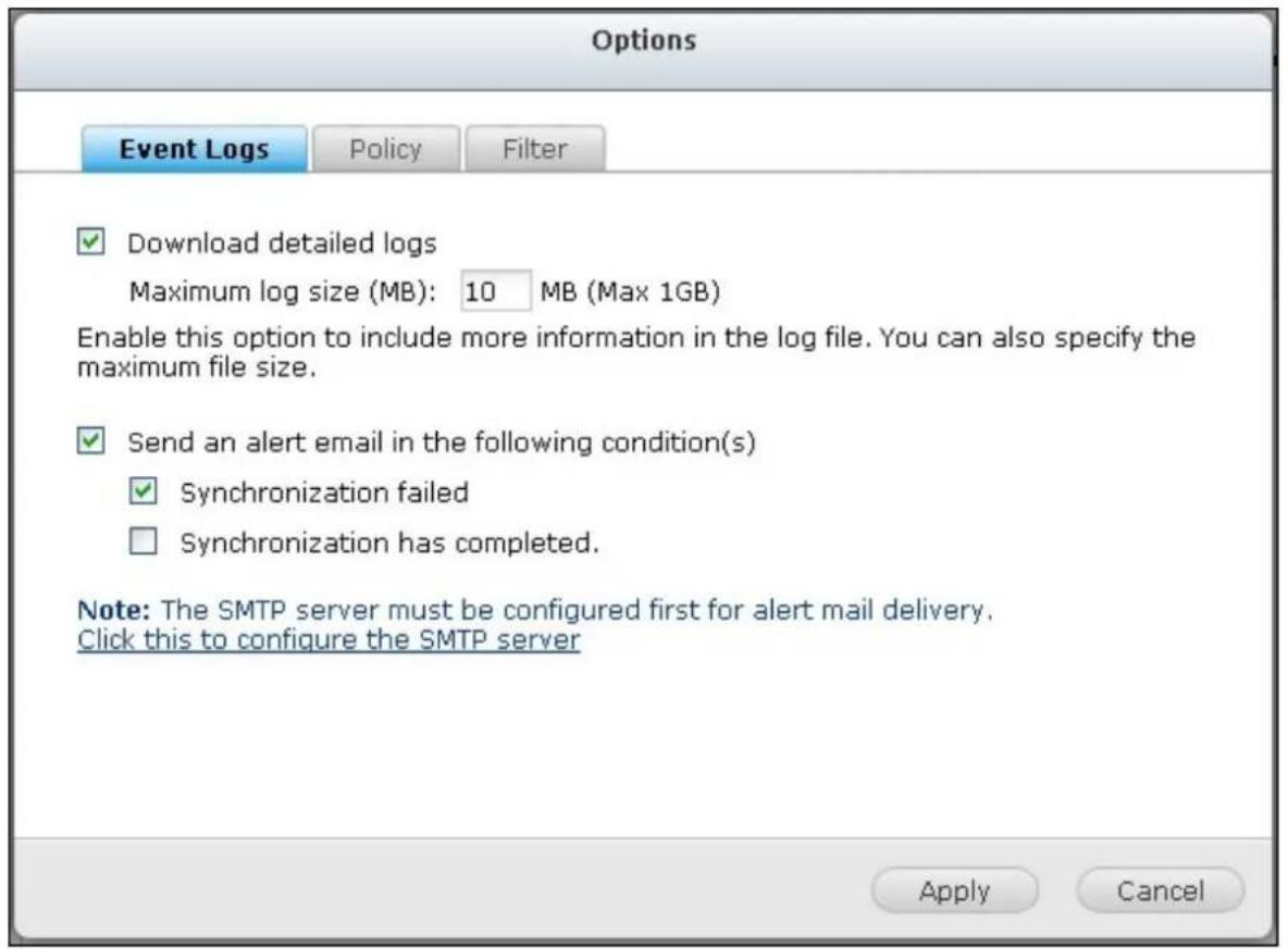 QNAP TS-419P II - Default Backup Job Settings - 2