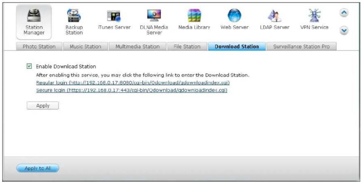 QNAP TS-419P II - Download Station - 1