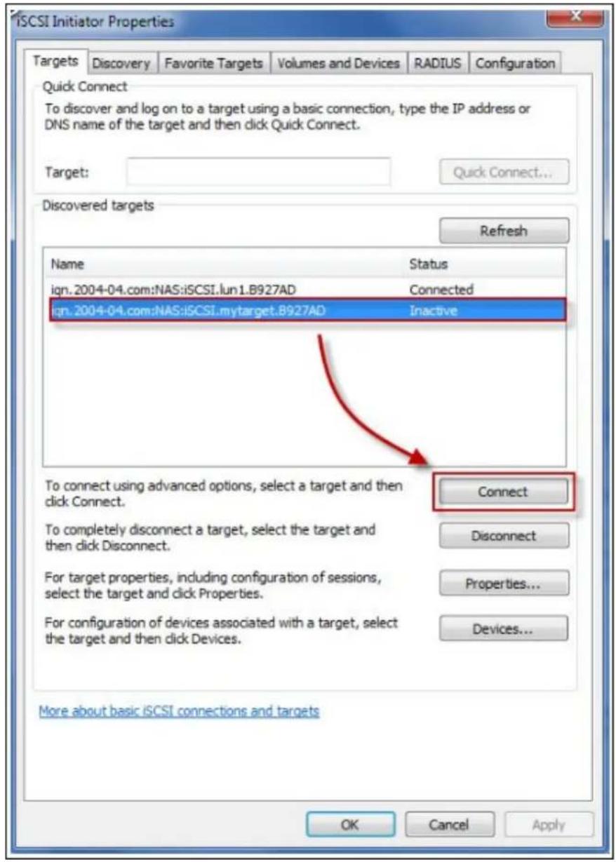 QNAP TS-419P II - ISCSI initiator on Windows: - 2
