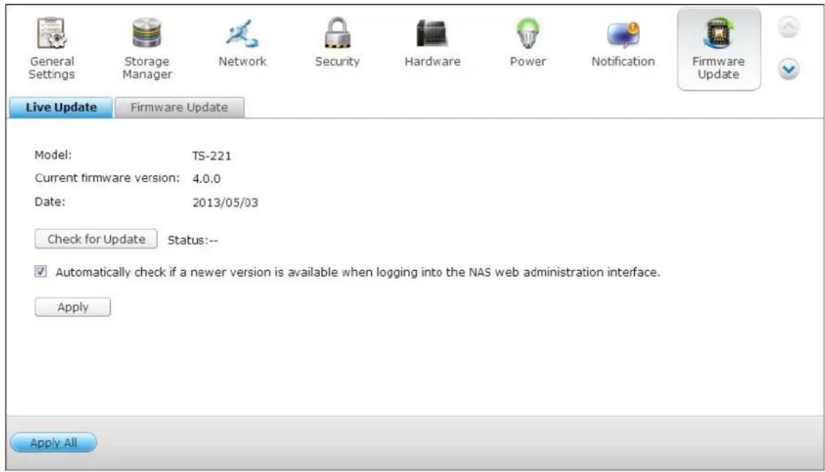 QNAP TS-419P II - Live Update - 1