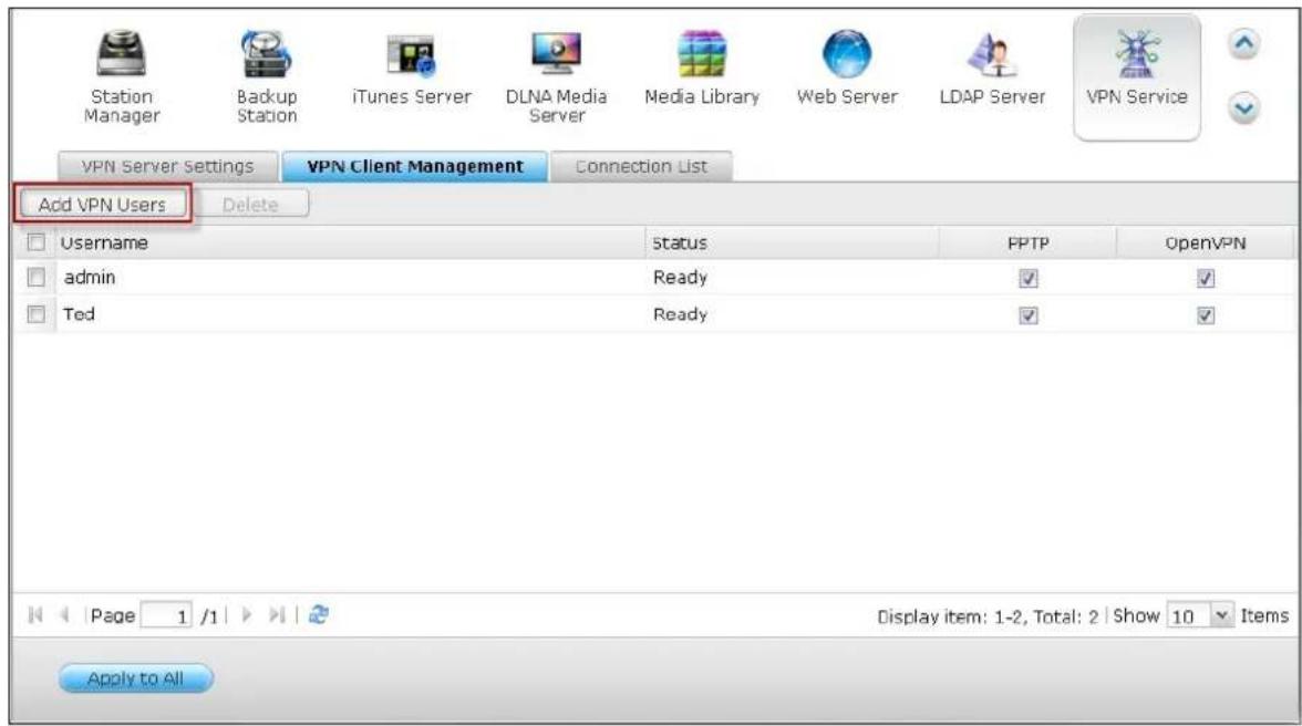QNAP TS-419P II - VPN Service Setup - 3