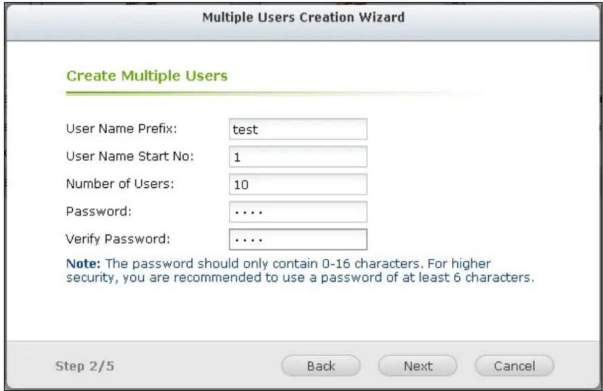 QNAP TS-419P II - Create Multiple Users - 3