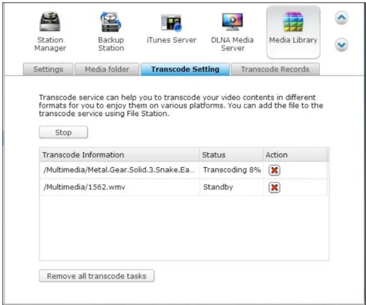 QNAP TS-419P II - Transcode Setting - 1