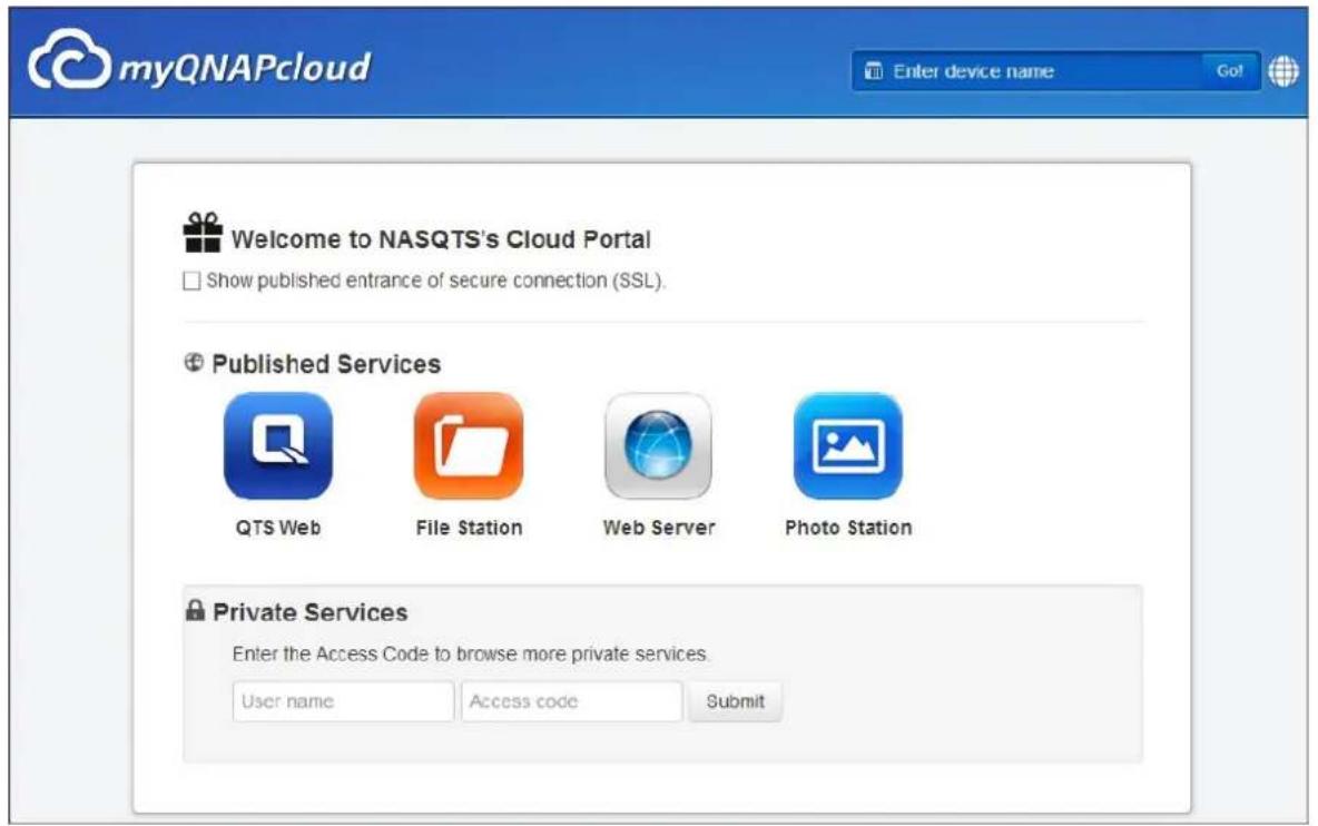 QNAP TS-419P II - Access NAS services via the myQNAPcloud w ebsite - 2