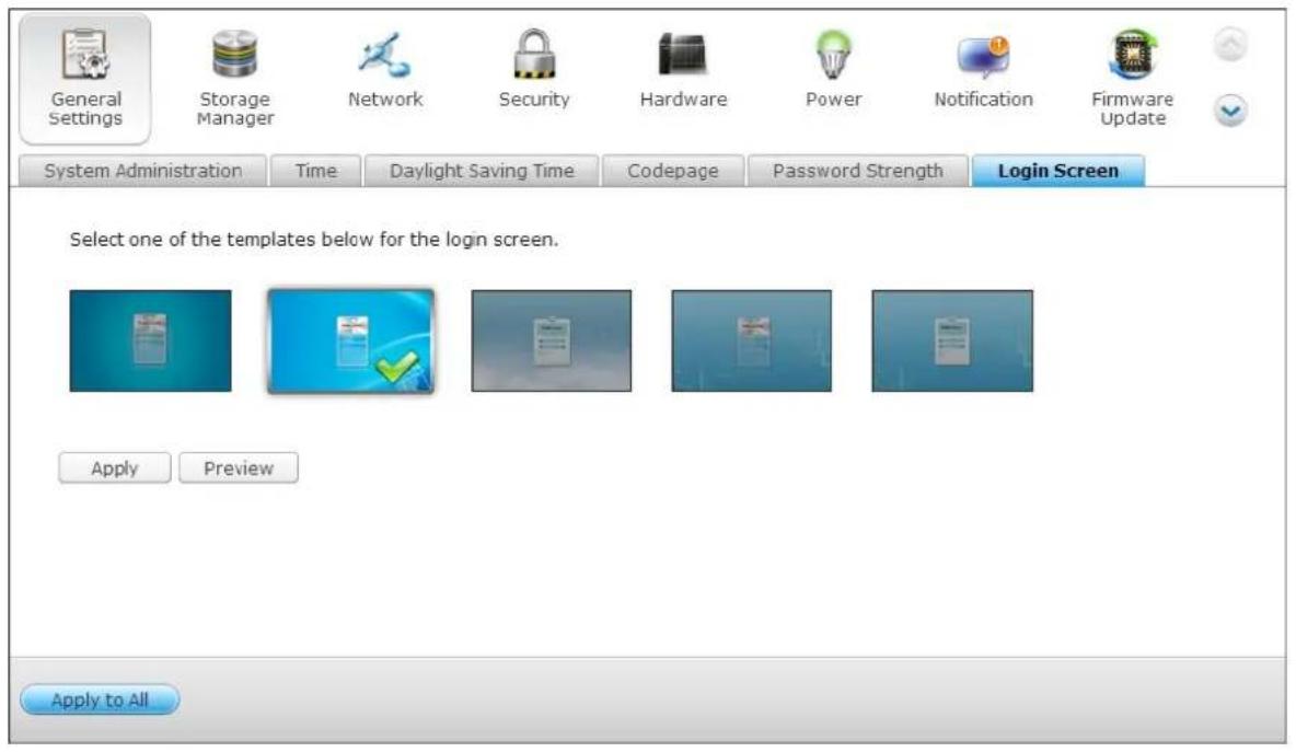 QNAP TS-419P II - Login Screen - 1