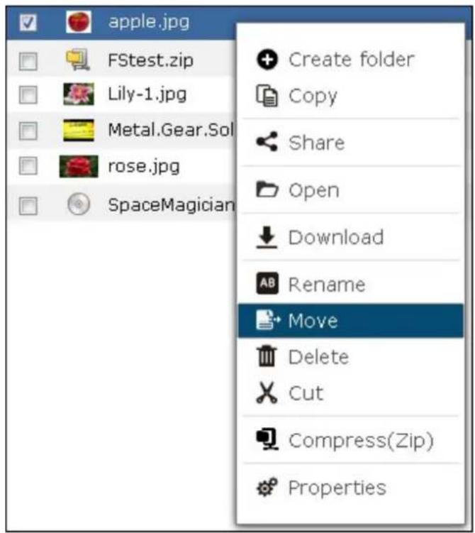QNAP TS-419P II - Moving files or folders - 1