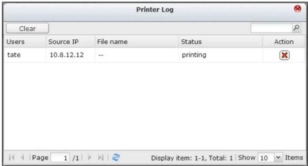 QNAP TS-419P II - Printer Log - 1