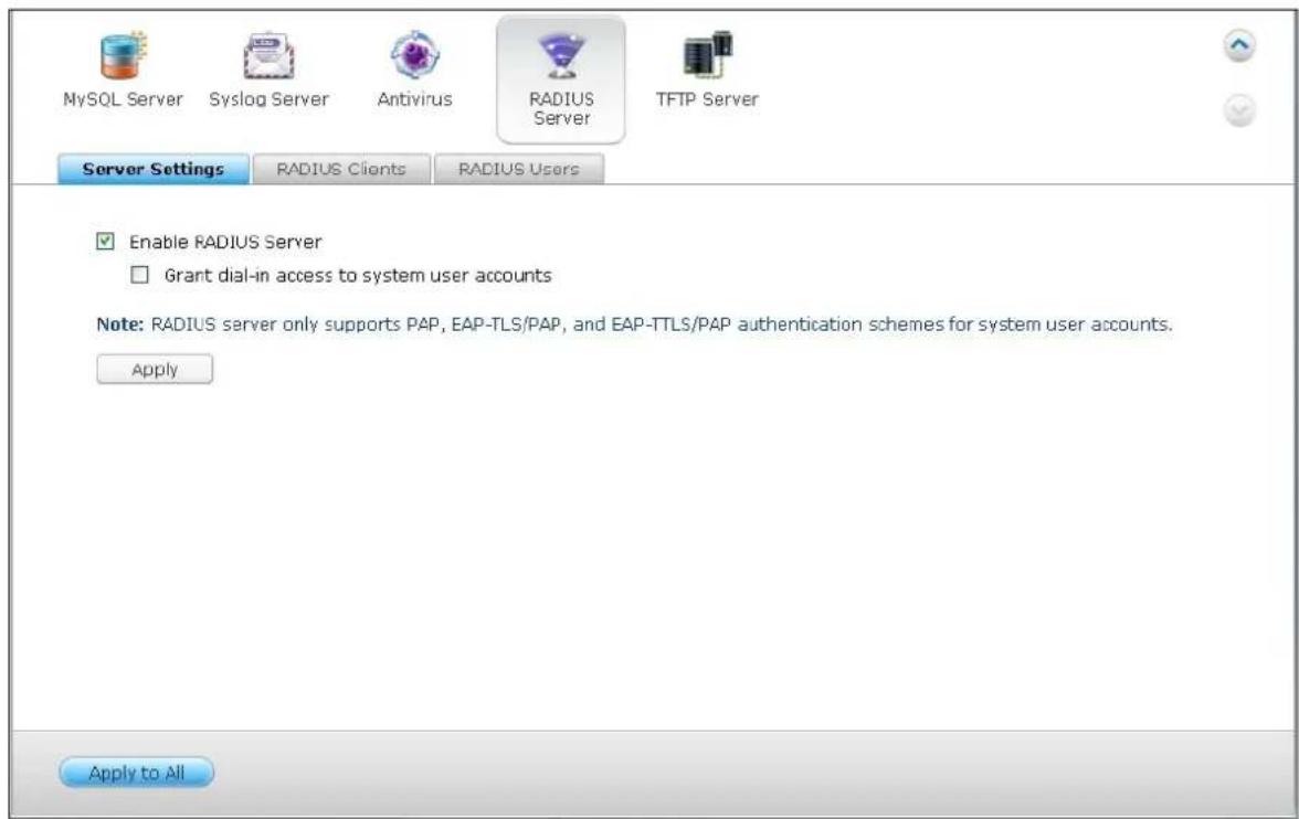 QNAP TS-419P II - RADIUS Server - 1
