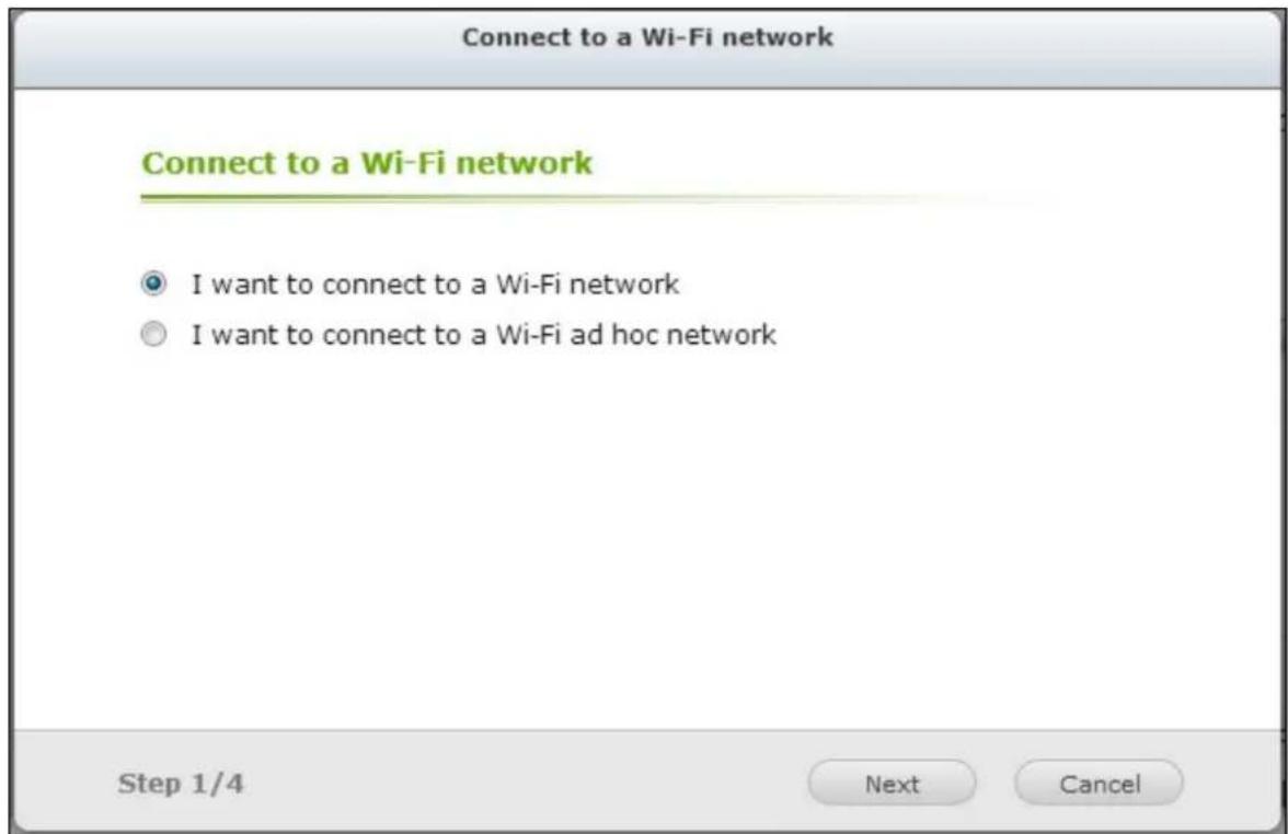 QNAP TS-419P II - Manually connect to a Wi-Fi network: - 2