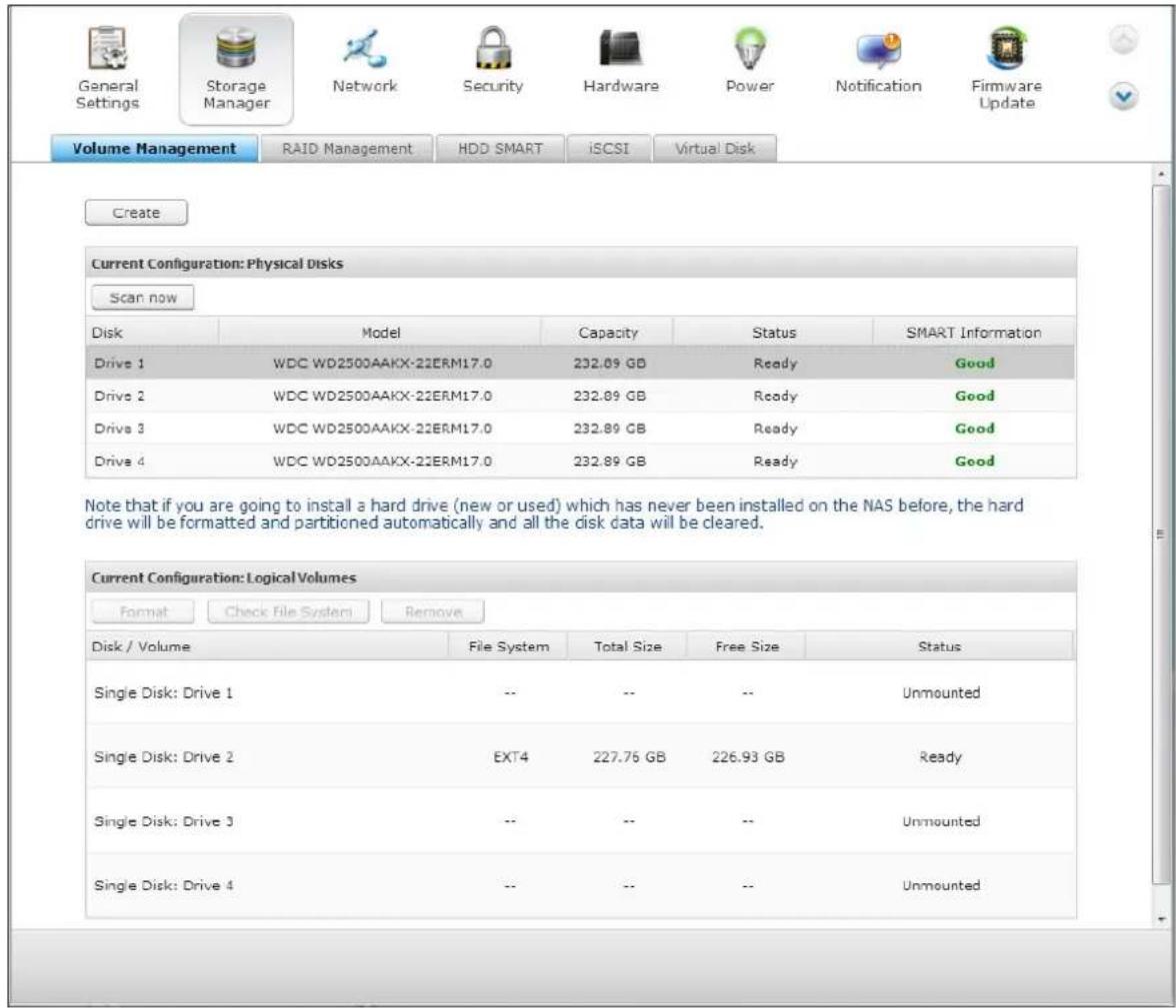 QNAP TS-419P II - Volume Management - 1