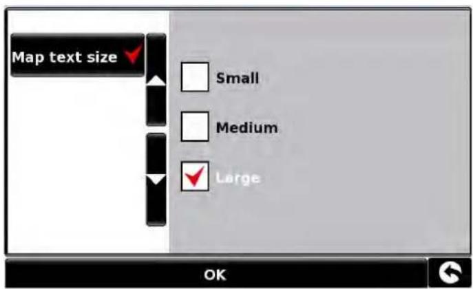 SNOOPER Truckmate Pro S2500 - Map Text Size - 3